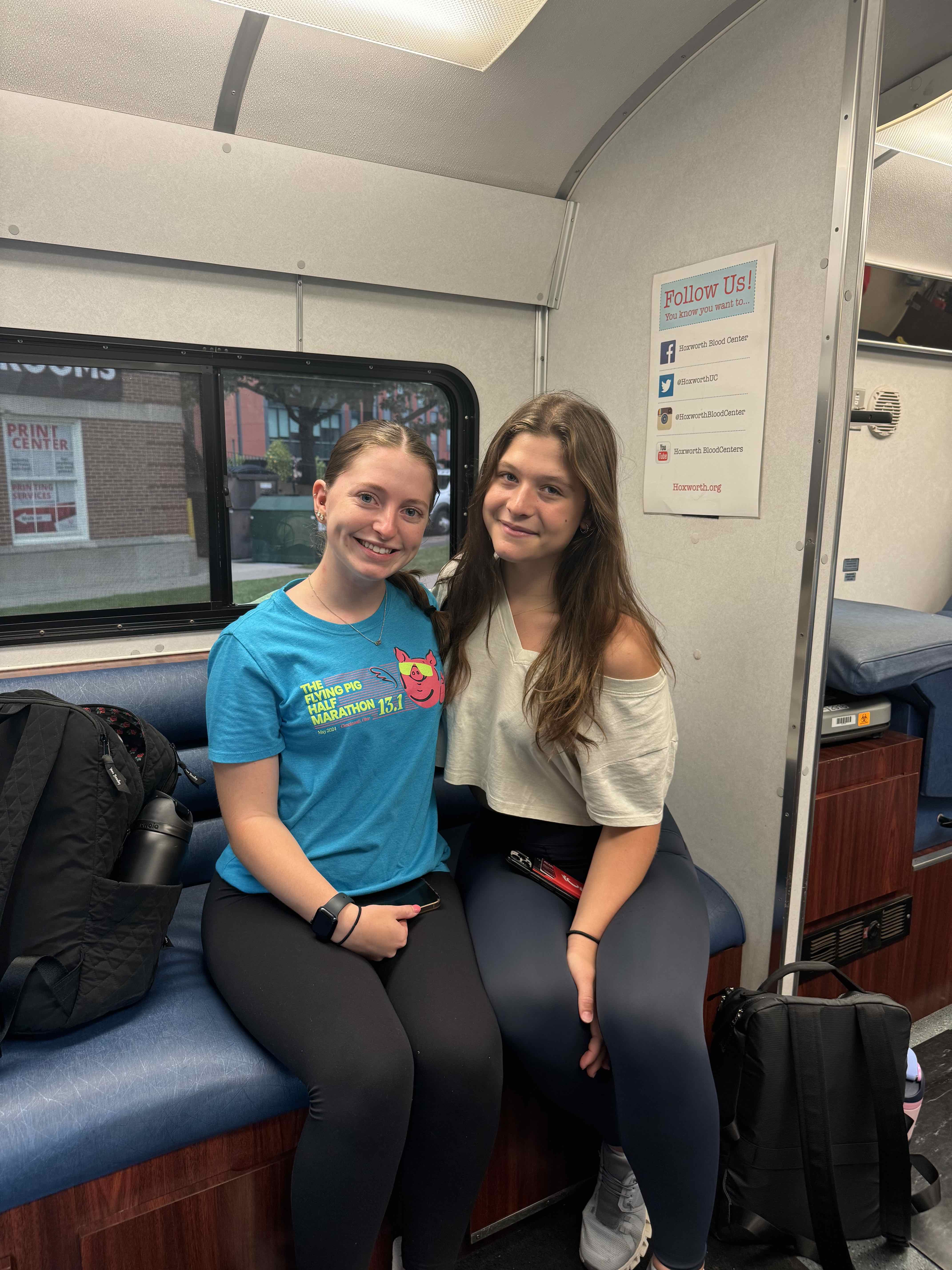 UC students donating blood at Hoxworth UC All Campus Blood Drive