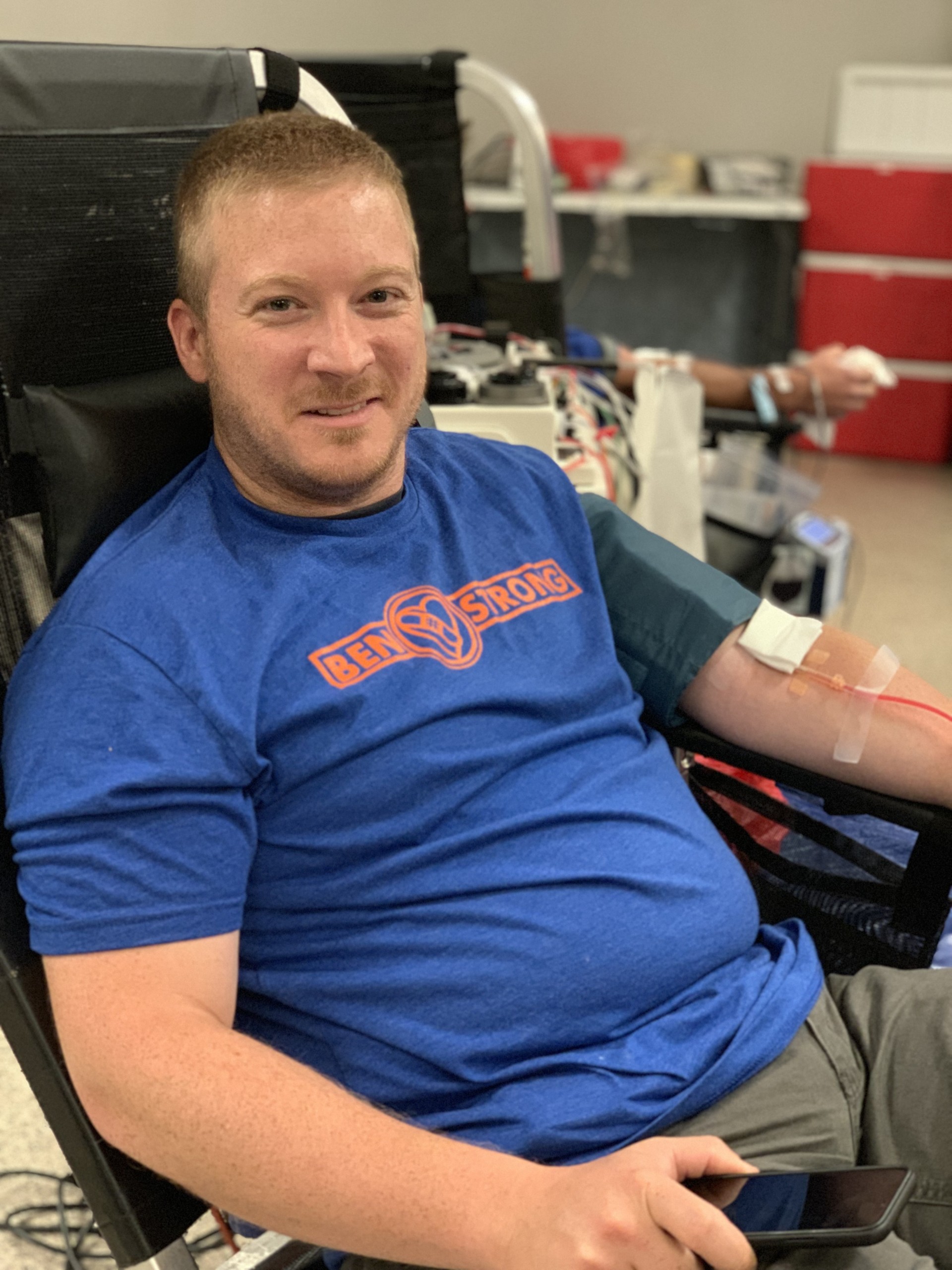 Ben's dad donating